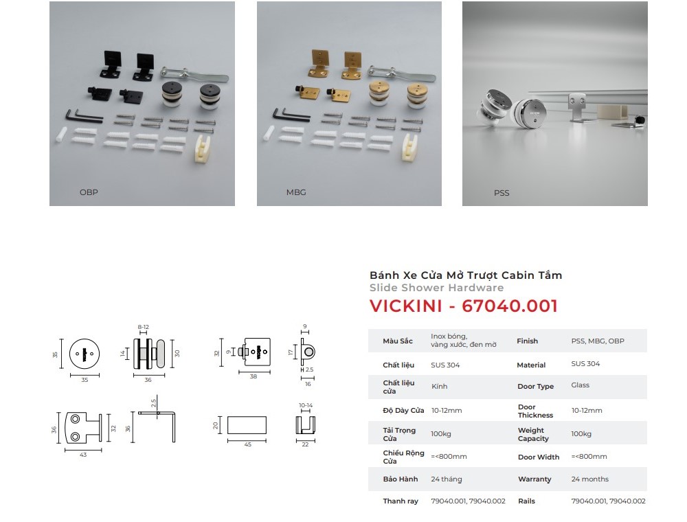 Bánh xe cửa trượt cabin tắm mẫu 2