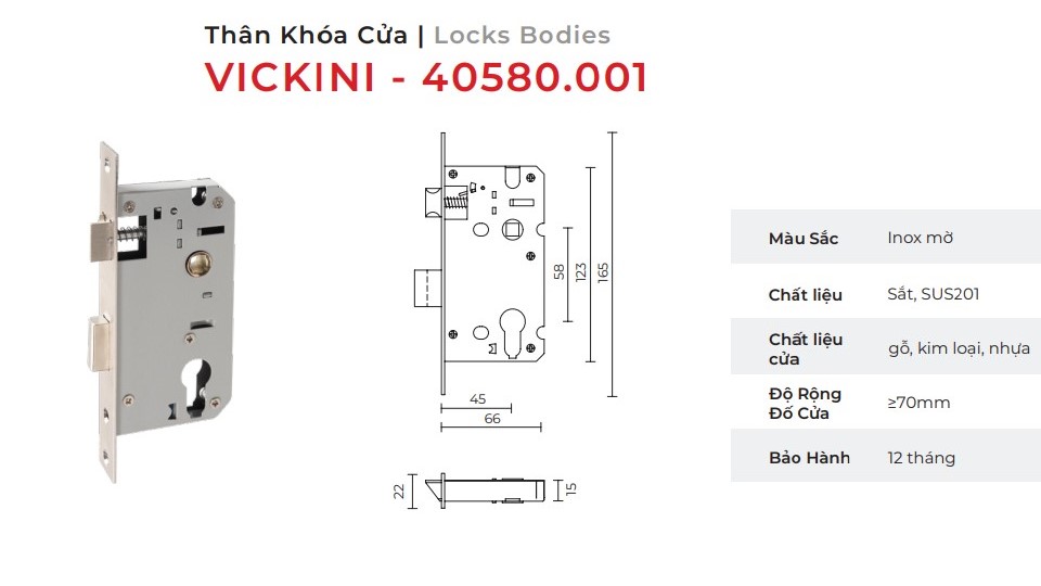 Thân khóa cửa mẫu 3