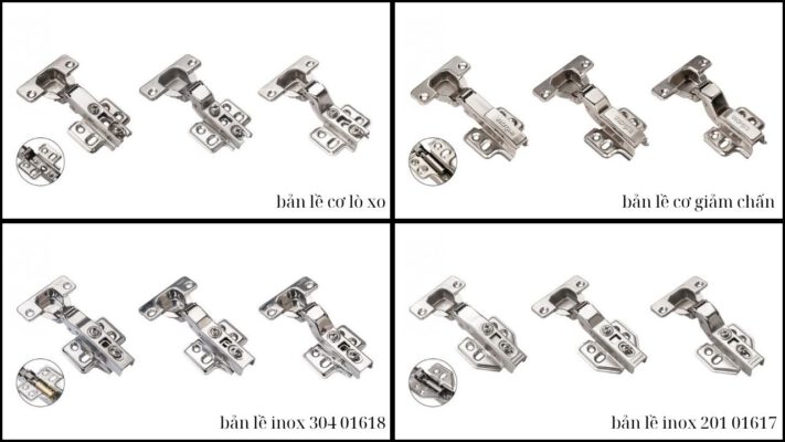 Các mẫu bản lề tủ Vickini