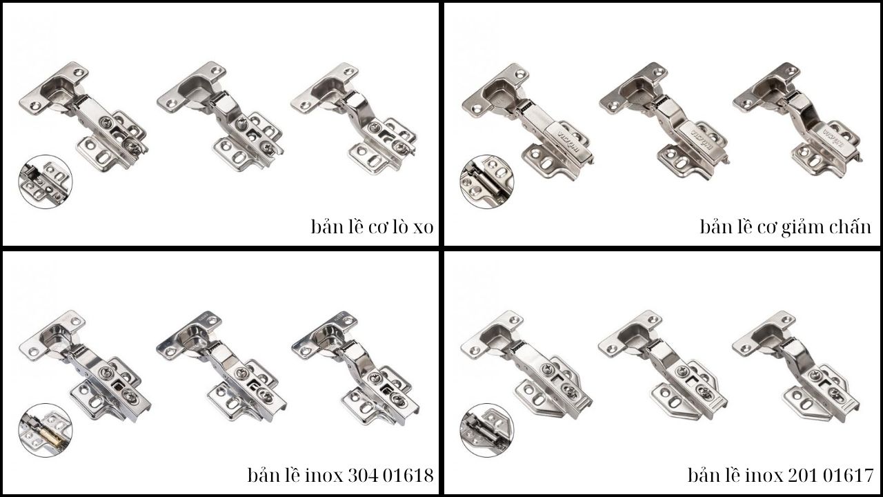 Các mẫu bản lề tủ Vickini