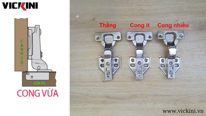 Bản lề giảm chấn cong vừa