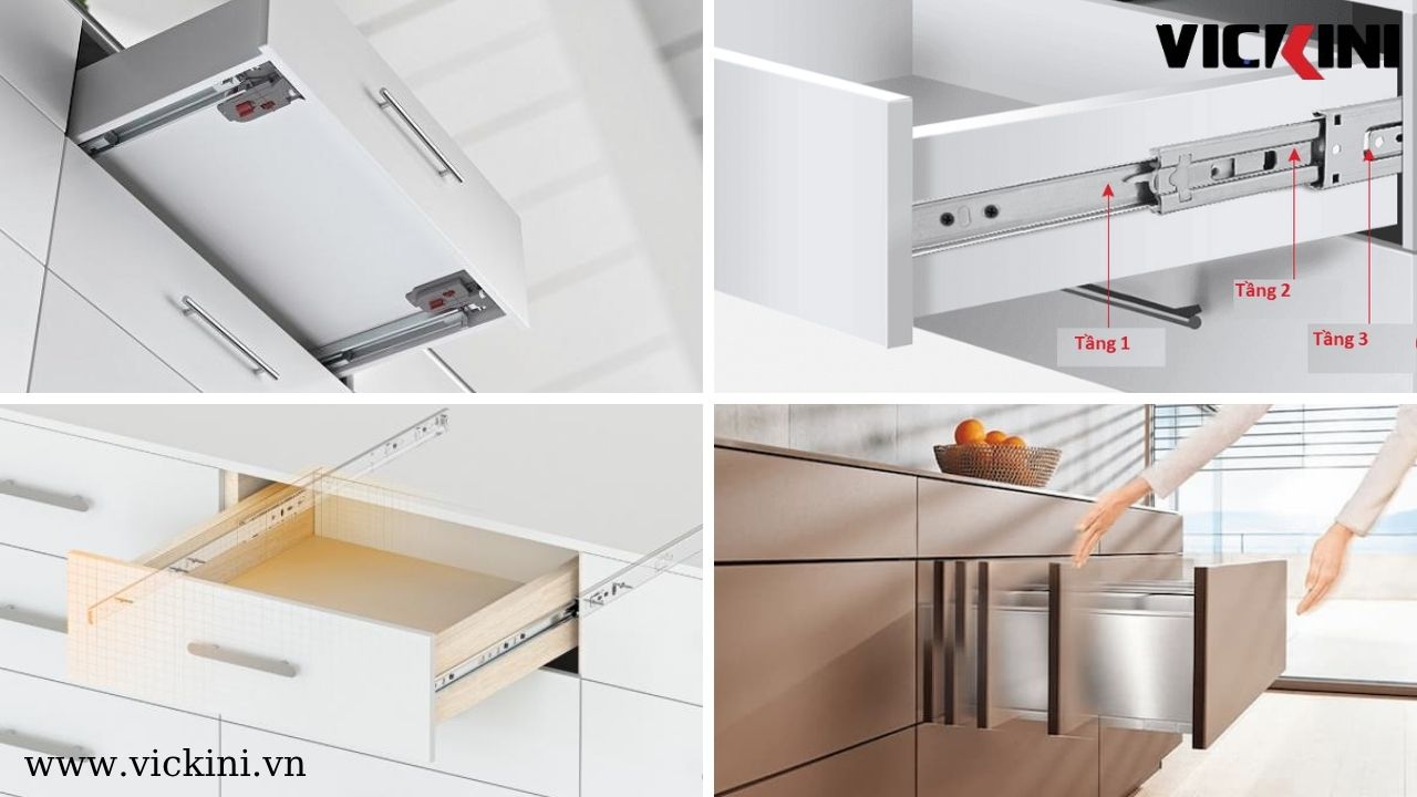 Các Loại Ray Trượt Ngăn Kéo Tủ Phổ Biến Hiện Nay