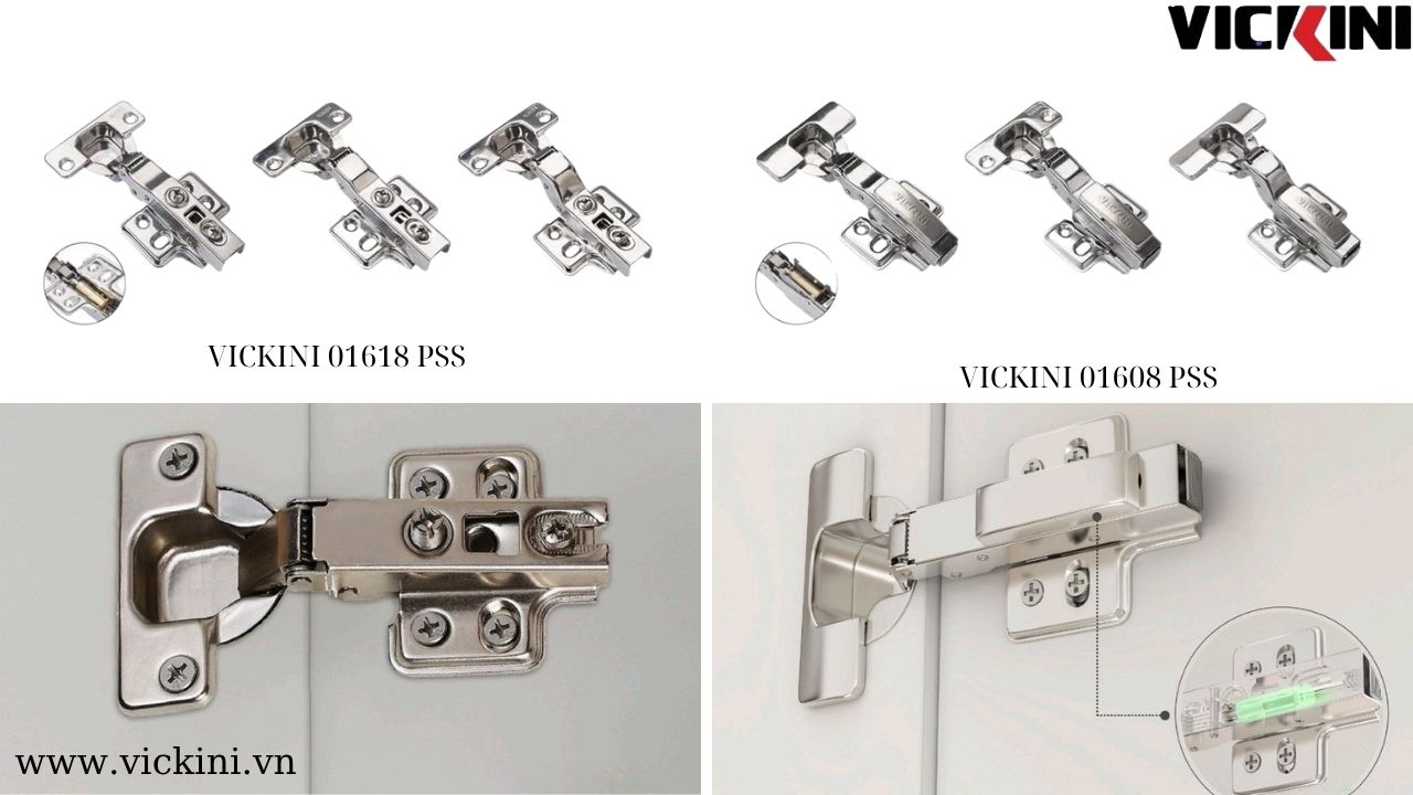 Các loại bản lề giảm chấn Vickini phù hợp cho tủ lavabo