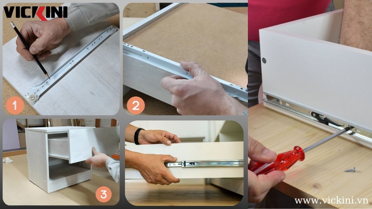 Hướng dẫn lắp ray trượt ngăn kéo đúng kỹ thuật