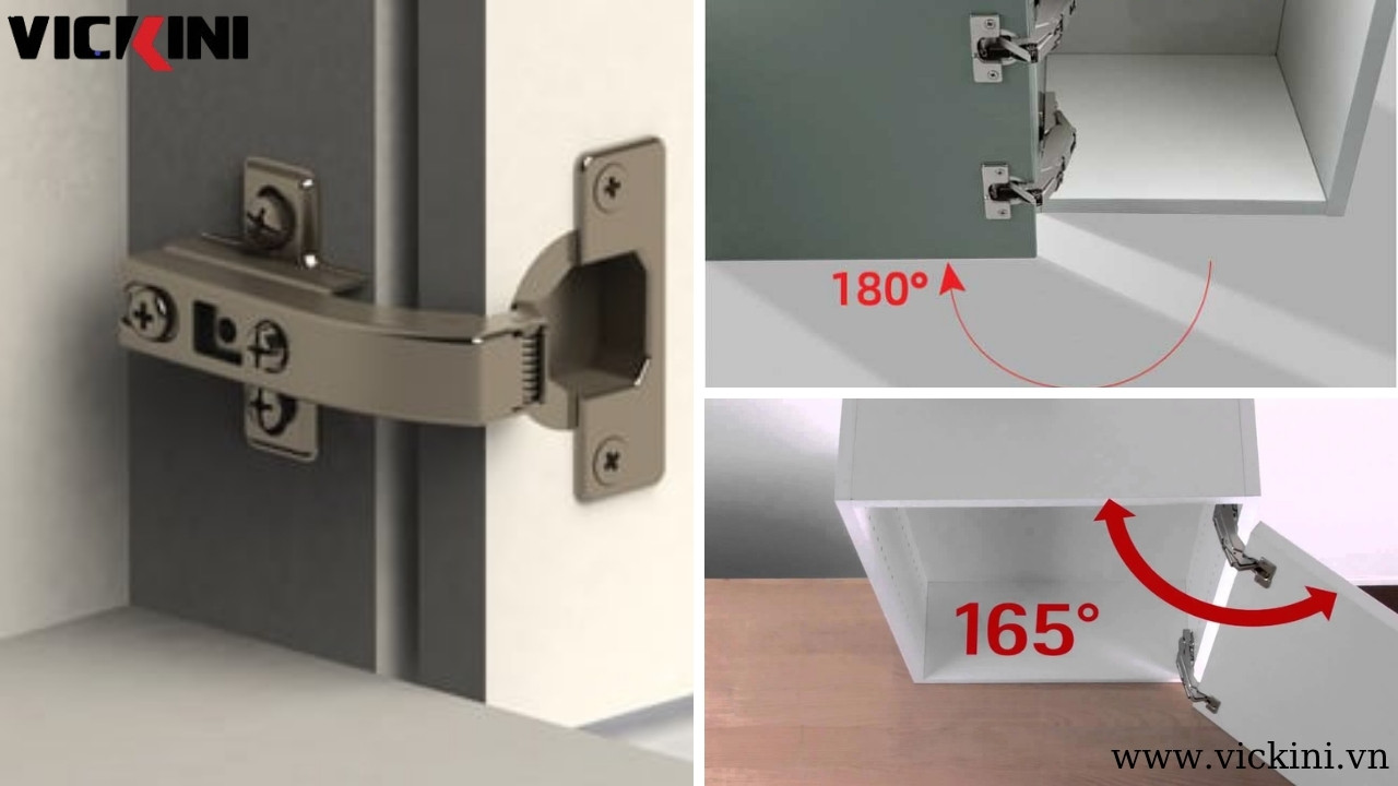 Phân loại bản lề tủ theo góc mở