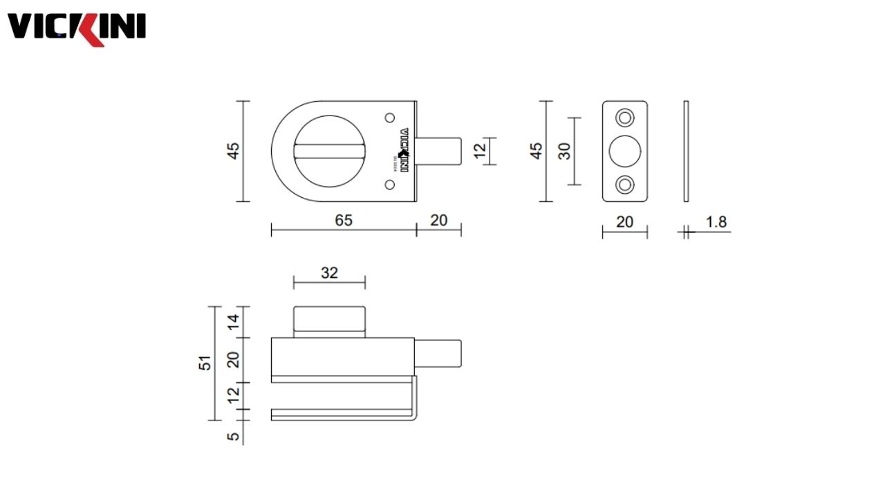 Thông số kỹ thuật Kẹp kính VICKINI 61529.001