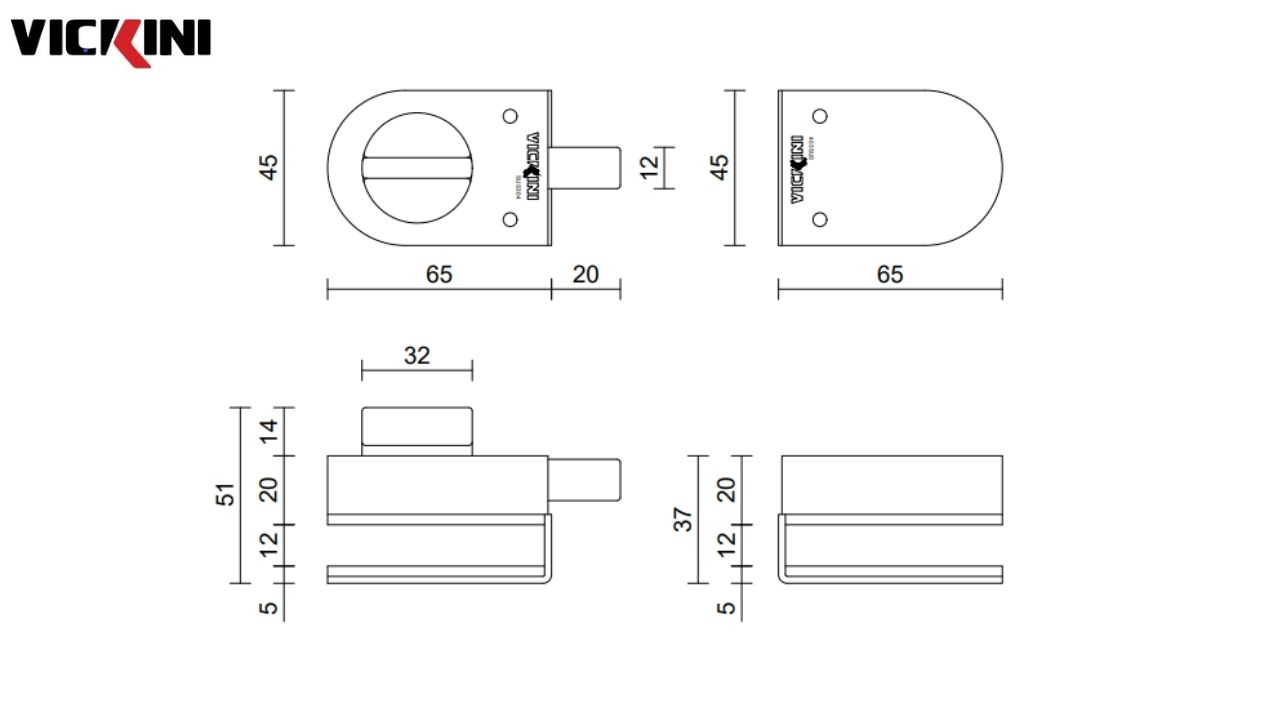 Thông số kỹ thuật Kẹp kính VICKINI 61529.002