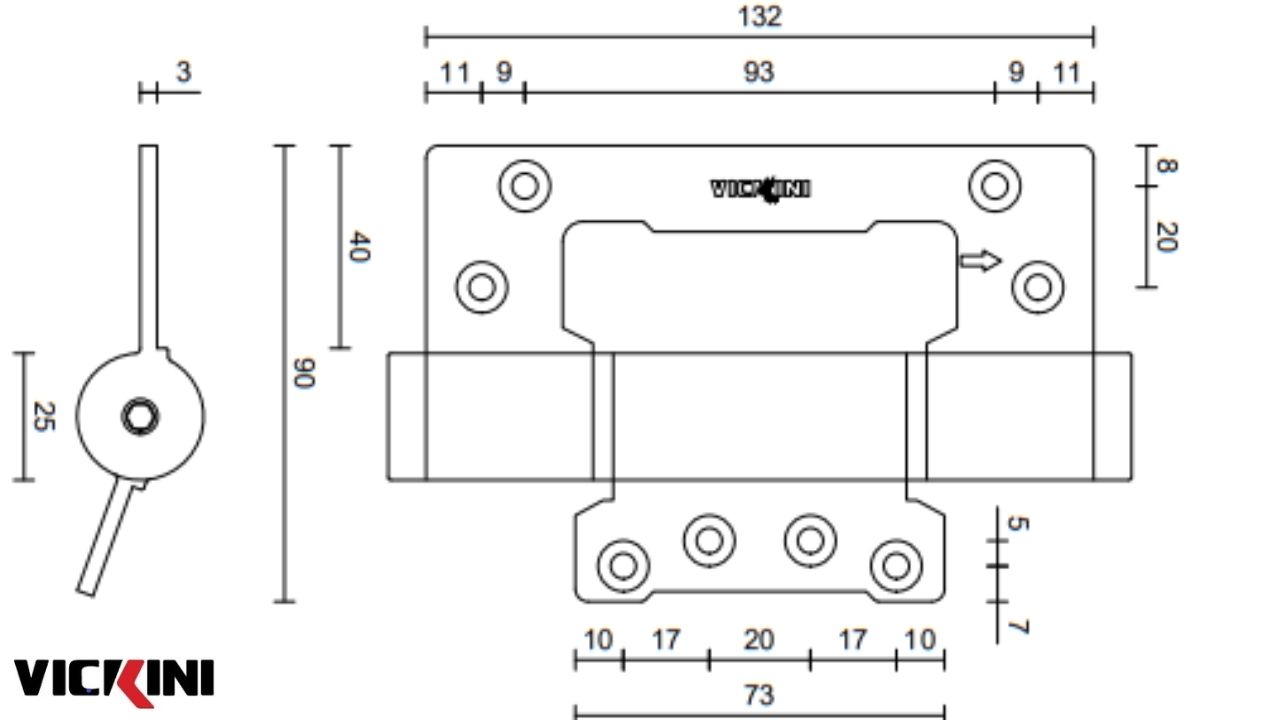 Thông số kỹ thuật Bản lề cửa giảm chấn 43388.001 VICKINI